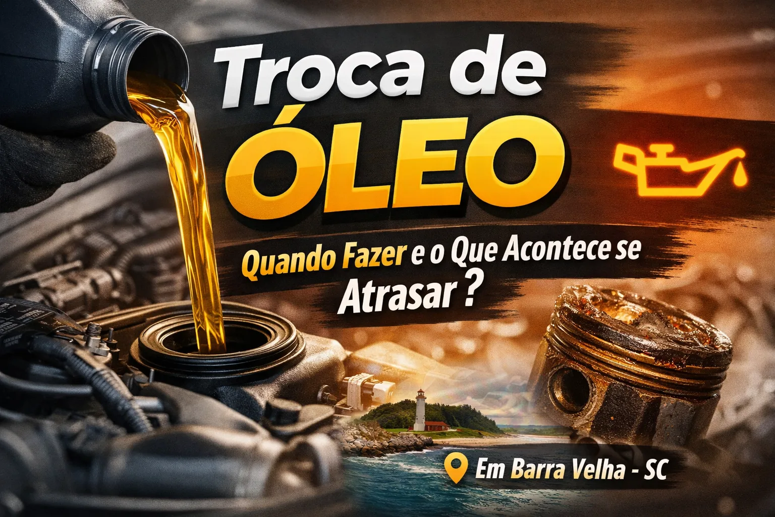 Troca de óleo do motor com filtro na BM Prime Motors em Barra Velha SC